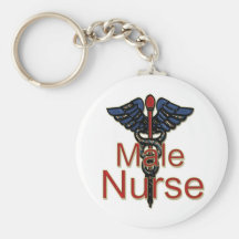 Männliche Krankenschwester mit Caduceus Schlüsselbänder