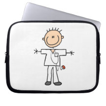 Männliche Strichmännchen-Krankenschwester Computer Sleeve Schutzhüllen