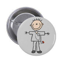 Männliche Strichmännchen-Krankenschwester-T-Shirts Anstecknadelbuttons