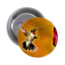 Männlicher Rubin-throated Kolibri Anstecknadel