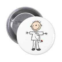 Männlicher Strichmännchen-Krankenschwester-Knopf Anstecknadelbutton