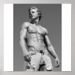 Männliches Plakat des Fitness-Modell-wow