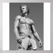 Männliches Plakat des Fitness-Modell-wow