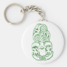 Maori- Hei-Tiki Skizze Keychain Schlüsselbänder