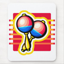 Maracas Rosa und blaues und gelbes grafisches Bild Mousepads
