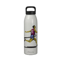 Marathon-Läufer-Athleten-laufende Ziellinie Trinkflasche