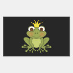 Märchen-Frosch-Prinz mit Krone Rechtecksticker