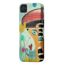 Märchenland-Hundekatzen-Pilz-Kasten iPhone 4 Case-Mate Hüllen