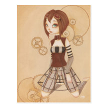 Margo - Steampunk Postkarte