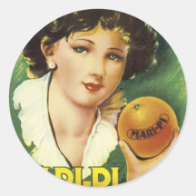 MARI-PE VALENCIA-ORANGE VINTAGES KUNST-AUFKLEBER-F