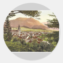 Mariazell, allgemeine Ansicht, Steiermark, Austro- Runder Sticker