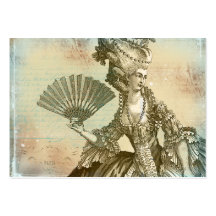 Marie Antoinette Pergament-Visitenkarten