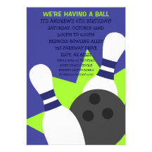 Marine-Blau auf der Ball-Bowlings-Party Einladung