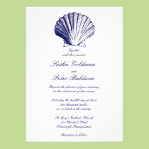 Marine-Blau-Muscheln, die Einladung Wedding sind einladungen