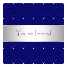 Marine-Blau-Silber-blaues UnternehmensParty Personalisierte Einladungen