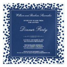 Marine-Blauconfetti-Abendessen-Party Einladung