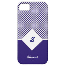 Marine u. weißer Monogramm iPhone 5 Kasten iPhone 5 Hülle