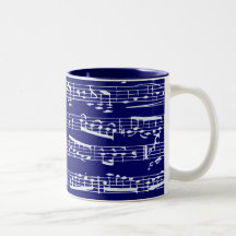 Marineblau-Musiknoten Tee Tasse