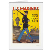 Marinesoldaten - aktiver Service - Land, Meer, Luf Grußkarte
