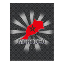 Marokko-Flaggen-Karte 2,0 Postkarte