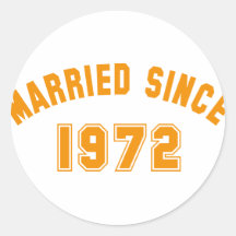 married 1972 runder aufkleber