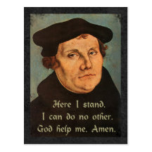 Martin Luther - hier stehe ich Zitat Postkarten