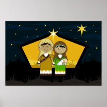 Mary-, Joseph-u. Baby-Jesus-Geburt Christis-Plakat