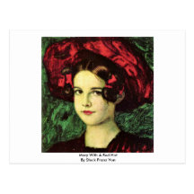 Mary mit Red Hat durch festen Franz Von Postkarte