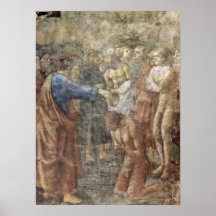 Masaccio - die Taufe eines Bekehrten Plakat
