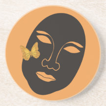 Maske mit orange Schmetterling Untersatz