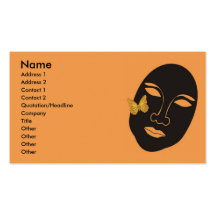 Maske mit orange Schmetterling Visitenkarten Vorlagen