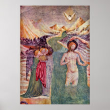 Masolino da Panicale - Taufe von Christus Poster