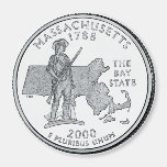 Massachusetts-Staats-Viertelmagnet 2000 Kühlschrankmagnete