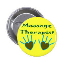 Massage-Therapeut-Herz übergibt Geschenke Button