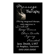 Massage-Therapie-glattes Schwarzes Visitenkartenvorlage