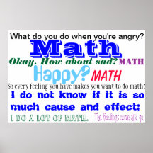 Math Feelings Blue TShirt Posters