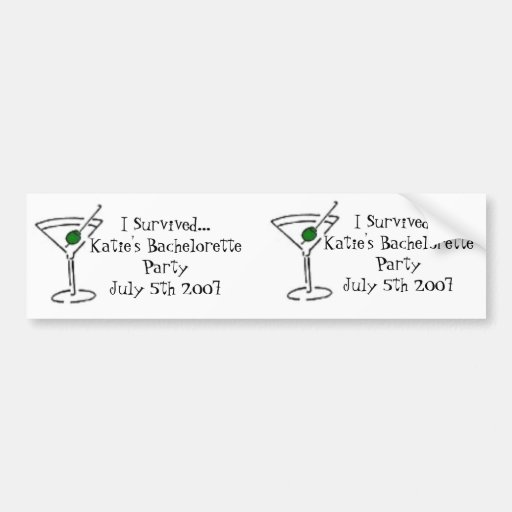 matini, matini, überlebte ich… Katies Bacheloret… Auto Aufkleber