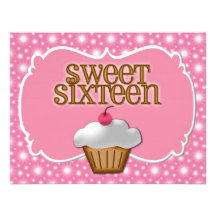 Mattierter Kuchen-kundenspezifisches 16. Geburtsta Personalisierte Ankündigungskarten