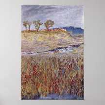 Maximales Klinger - Landschaft auf dem Unstrut Plakatdruck