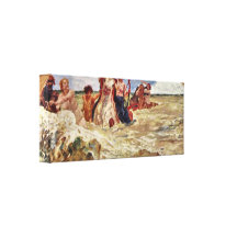 Maximales Klinger - Seegötter in der Brandung Leinwanddruck