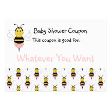 MayBee Hummel-Bienen-Baby-Duschen-Kupon Visitenkarten Vorlage