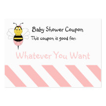 MayBee Hummel-Bienen-Baby-Duschen-Kupon Visitenkarten