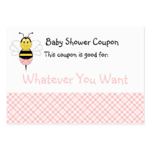 MayBee Hummel-Bienen-Baby-Duschen-Kupon Visitenkarten Vorlage