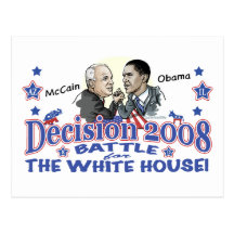 McCain gegen Obama 2008 Postkarte