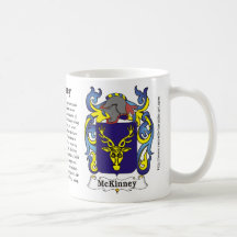 McKinney Familien-Wappen auf einem Becher Tassen