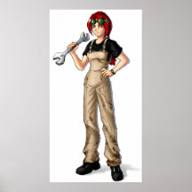 Mechanikeranime-Mädchen Posterdruck