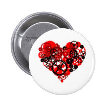 MECHANISCHES STEAMPUNK HERZ ANSTECKNADELBUTTON