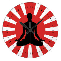 Meditation des aufgehende Sonne-Yoga 4 Wanduhren