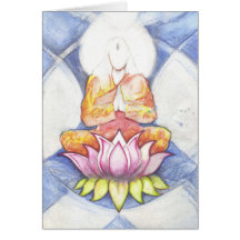 Meditation Lotus Grußkarte