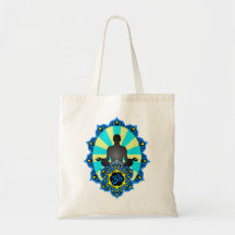 Meditations-Yoga-Om, -BLAU und -GELB Tragetaschen